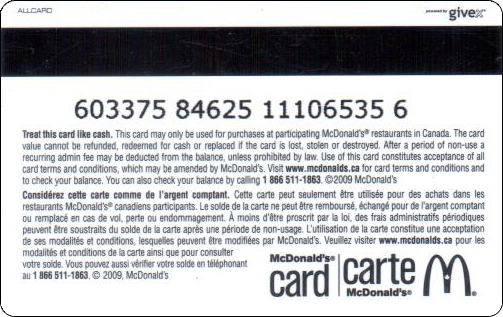 McDonald's Cards Collection - Canada - Arch Gift Card - 2009 - 002.jpg