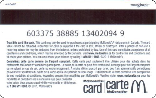 McDonald's Cards Collection - Canada - Arch Gift Card - 2011 - 006.jpg