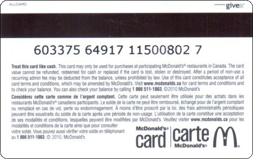 McDonald's Cards Collection - Canada - Arch Gift Card - 2010 - 004.jpg