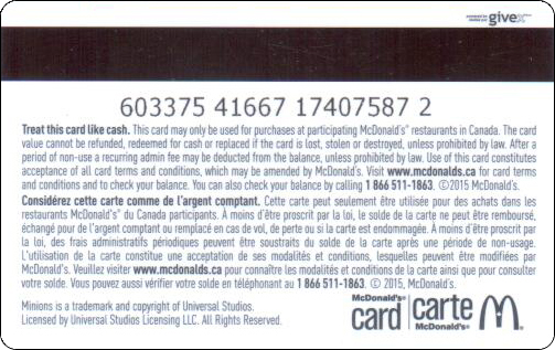 McDonald's Cards Collection - Canada - Arch Gift Card - 2015 - 002.jpg