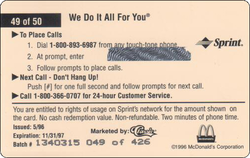 McDonald's Cards Collection - USA - Sprint - 0249 - 2.jpg